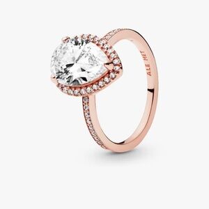 Pandora  Rose Gold Ring with Clear Stone